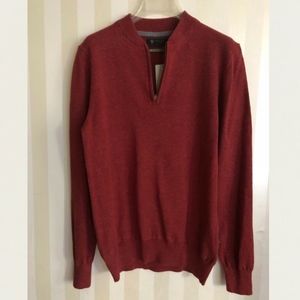 NWT RILEY Men's 1/2 Zip Premium Cotton Sweater